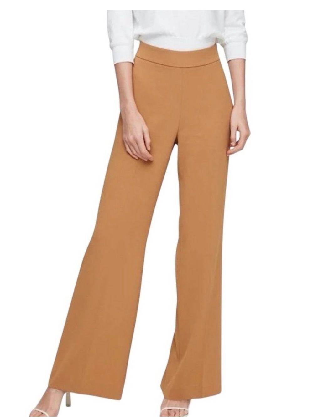 Aritzia Babaton Honey Brown Lincoln Wide Leg Pant Trousers 2 Long NWT